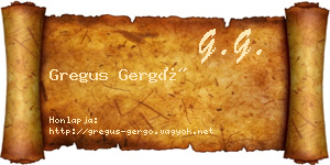 Gregus Gergő névjegykártya