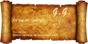 Gregus Gergő névjegykártya