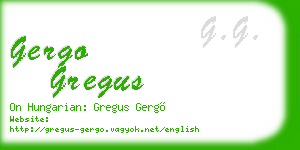 gergo gregus business card