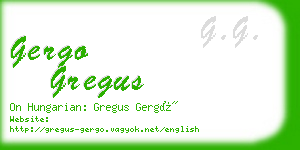 gergo gregus business card